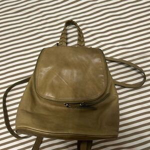 Tommy Bahama Khaki Leather Backpack